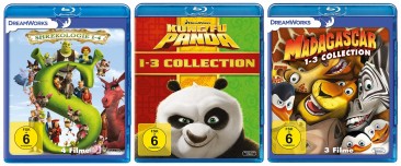 Shrek 1-4 & Kung Fu Panda 1-3 & Madagascar 1-3 / 3 Dreamworks Collectionen im Set (Blu-ray)
