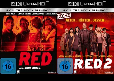R.E.D. - Älter. Härter. Besser. + R.E.D. 2 - Noch Älter. Härter. Besser. - 4K Ultra HD Blu-ray + Blu-ray (Ultra HD Blu-ray)