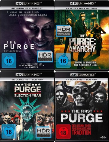 The Purge - Die Säuberung + Anarchy + Election Year + The First Purge / 1-4 - 4K Ultra HD Set (Blu-ray)