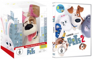 Pets 1 - Limited Edition mit Plüschhund + Pets 2 im Set (DVD)