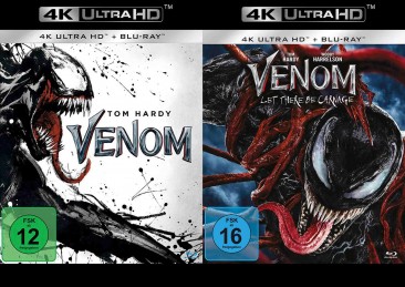 Venom + Venom - Let There Be Carnage - 4K Ultra HD Blu-ray + Blu-ray (4K Ultra HD) im Set (4K Ultra HD)