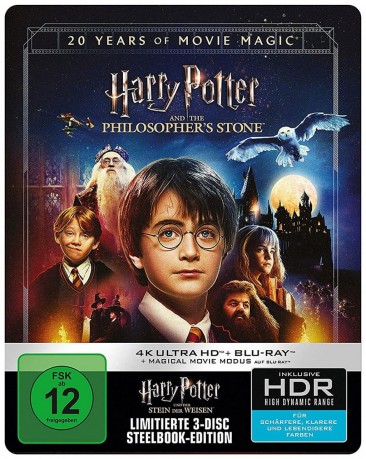Harry Potter und der Stein der Weisen - 4K Ultra HD Blu-ray + Blu-ray / Jubiläumsedition / Steelbook / Magical Movie Mode (4K Ultra HD)